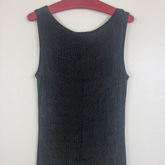 Vintage Carole Little Slinky Stretch Snake Print Sleeveless Maxi Dress Black S - Picture 9 of 13